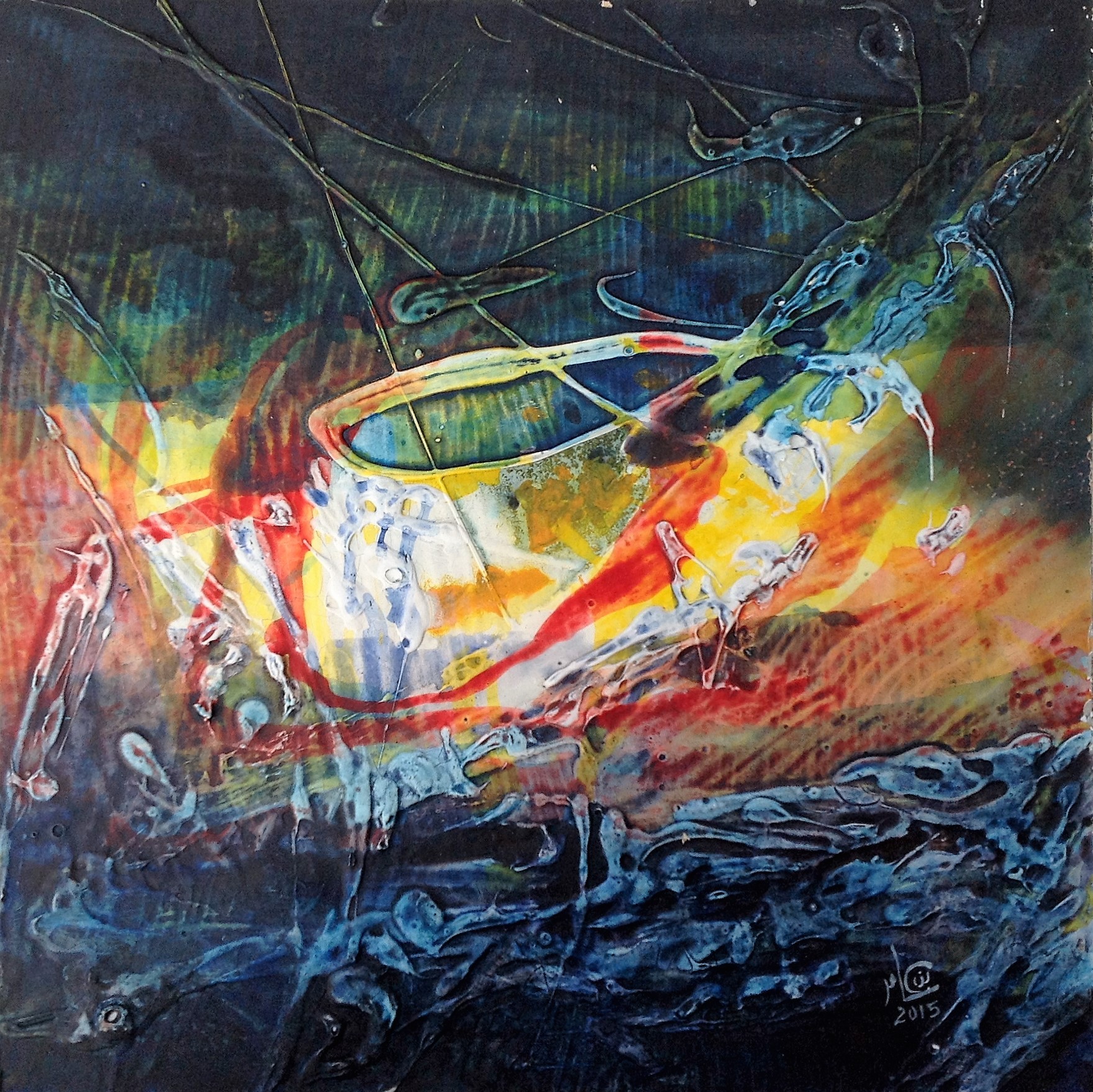 Clair obscur. Acrylique sur carton. 30 x 30 cm. 2015