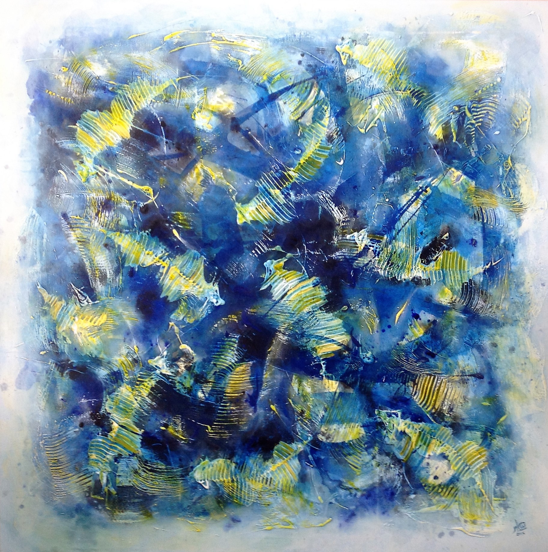 Aquatique. 2. Acrylique sur toile. 150x150cm. 2015